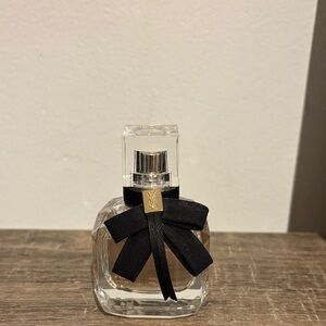Yves Saint Laurent Crystal Perfume Bottle with Black Bow